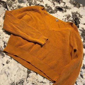 V Neck Cropped Sweater